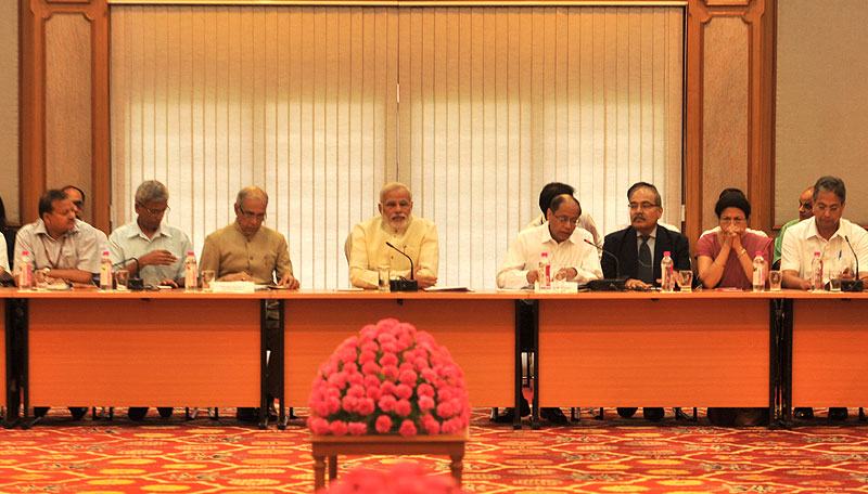 The Prime Minister, Shri Narendra Modi chairing a meeting with Secretaries to the Government of India, in New Delhi on June 04, 2014
