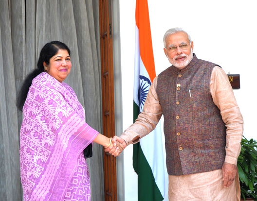  The Prime Minister, Shri Narendra Modi meeting the Speaker of Bangladesh, Dr. Shirin Sharmin Chaudhury, in New Delhi on May 27, 2014