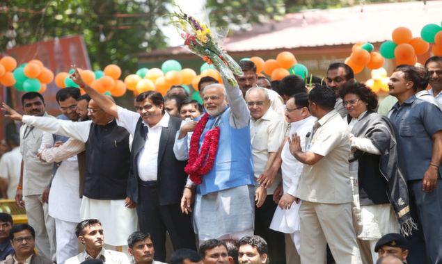 Narendra Modi is Welcomed in New Delhi