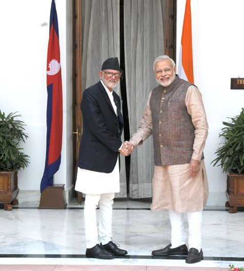 The Prime Minister, Shri Narendra Modi with the Prime Minister of Nepal, Shri Sushil Koirala, in New Delhi on May 27, 2014