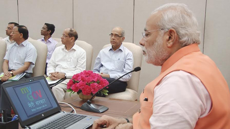 The Prime Minister, Shri Narendra Modi at the launch of "MyGov portal", an official portal of Government India, in New Delhi on July 26, 2014