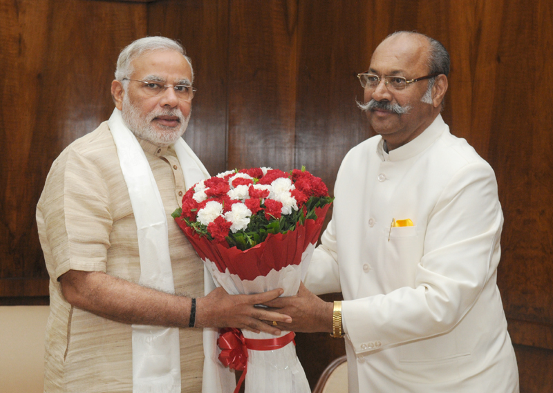 The Governor of Sikkim, Shri Shrinivas Patil calling on the Prime Minister, Shri Narendra Modi, in New Delhi on July 30, 2014
