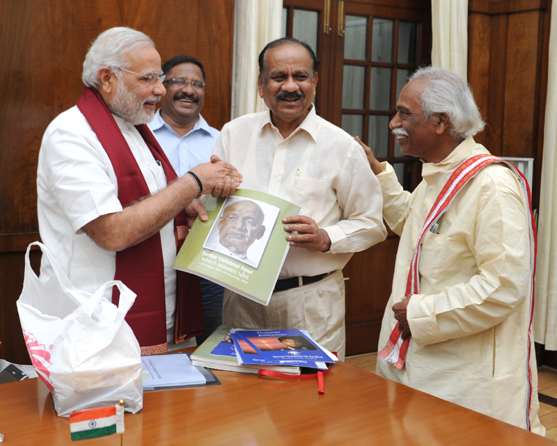 The Prime Minister, Shri Narendra Modi releases the Biography of Sardar Vallabhbhai Patel in Braille, prepared by Dr. A Saibaba Goud, for the benefit of the visually challenged, in New Delhi on July 23, 2014