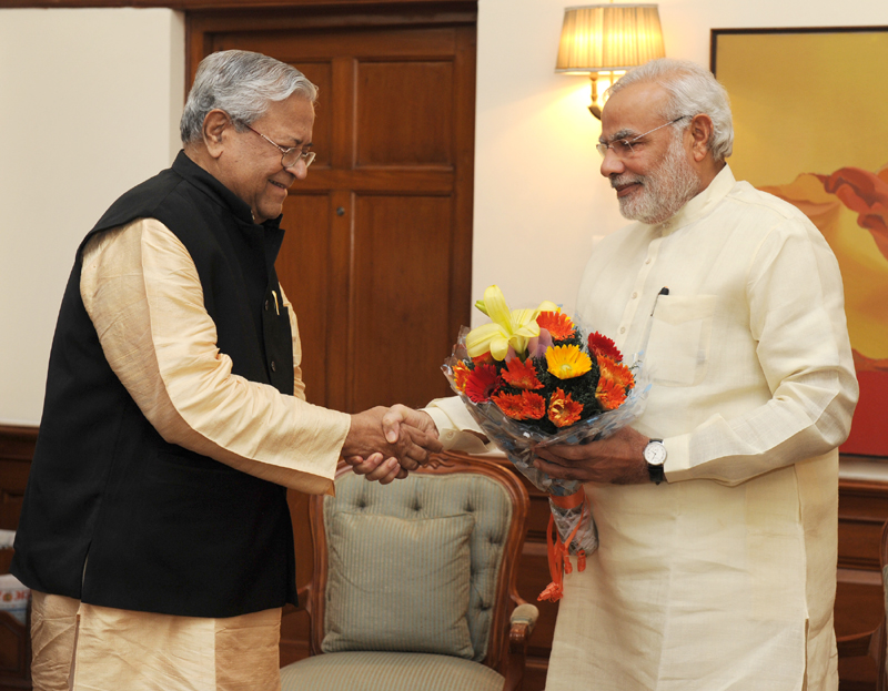 The Governor of Nagaland, Shri Padmanabha Balakrishna Acharya calling on the Prime Minister, Shri Narendra Modi, in New Delhi on July 24, 2014
