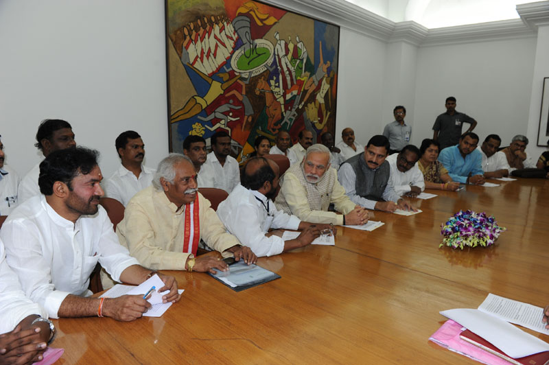 The TDP MPs and an OBC delegation led by Shri Y.S. Chowdary, Leader of Telugu Desam Parliamentary Party, calling on the Prime Minister, Shri Narendra Modi, in New Delhi on July 25, 2014