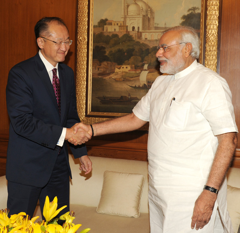 The President, World Bank, Mr. Jim Yong Kim calling on the Prime Minister, Shri Narendra Modi, in New Delhi on July 23, 2014