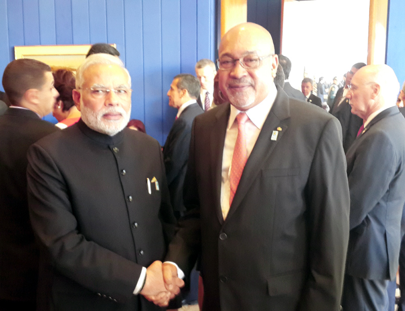 The Prime Minister, Shri Narendra Modi meeting the President of the Republic of Suriname, Mr. Desi Bouterse, on the sidelines of the Sixth BRICS Summit, at Brasilia, in Brazil on July 16, 2014