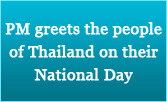 PM greets the people of Thailand on their National Day