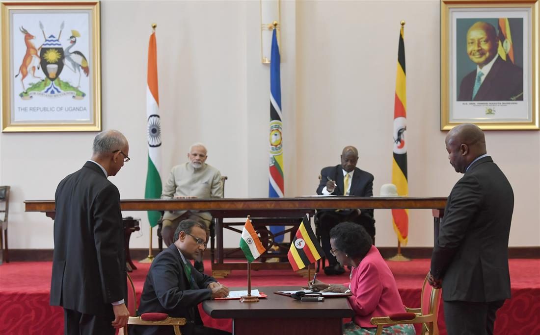 List of MoUs signed between India and Uganda during visit of Prime Minister to Uganda