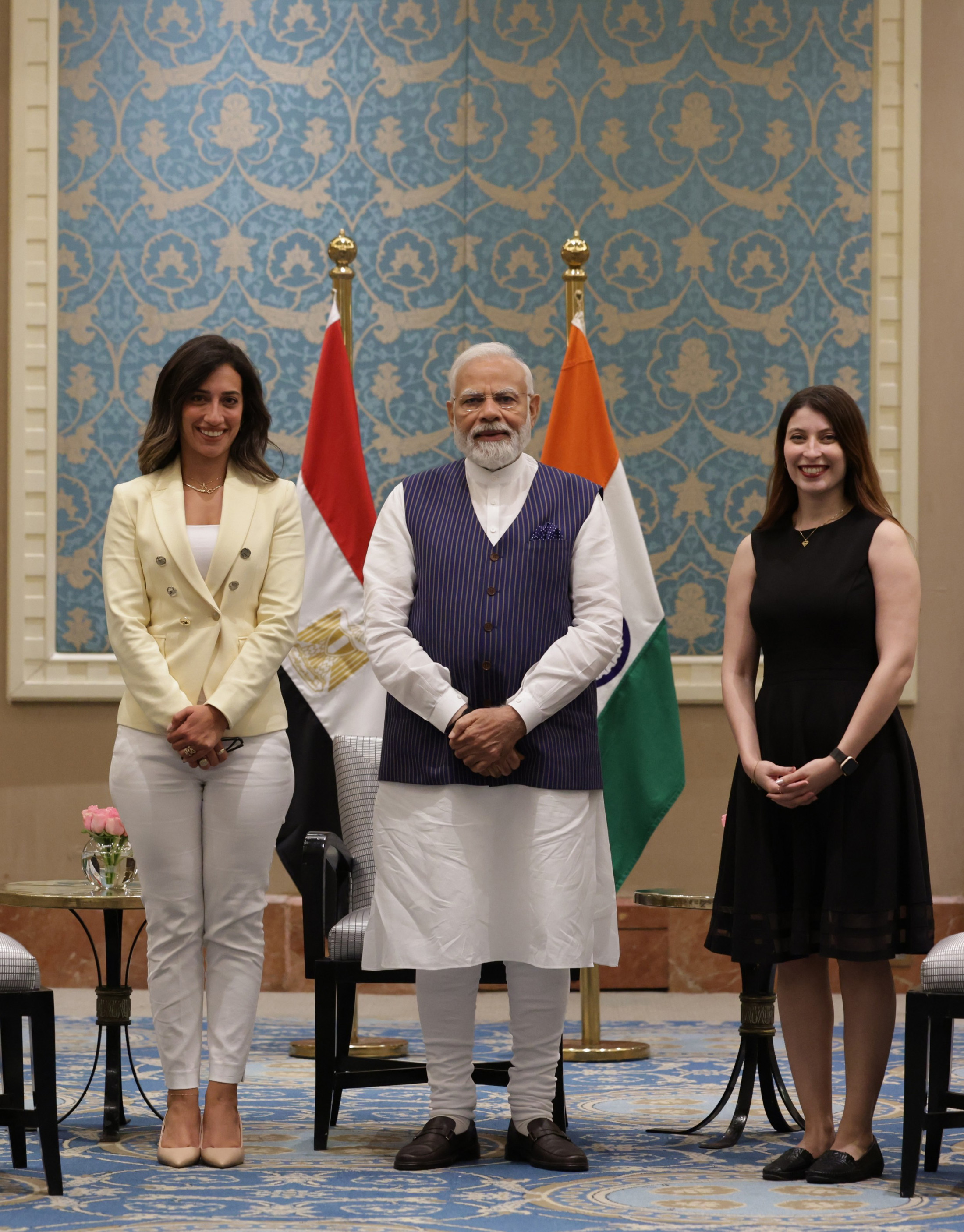 PM meets with Ms. Reem Jabak and Ms. Nada Adel, prominent Egyptian Yoga instructors