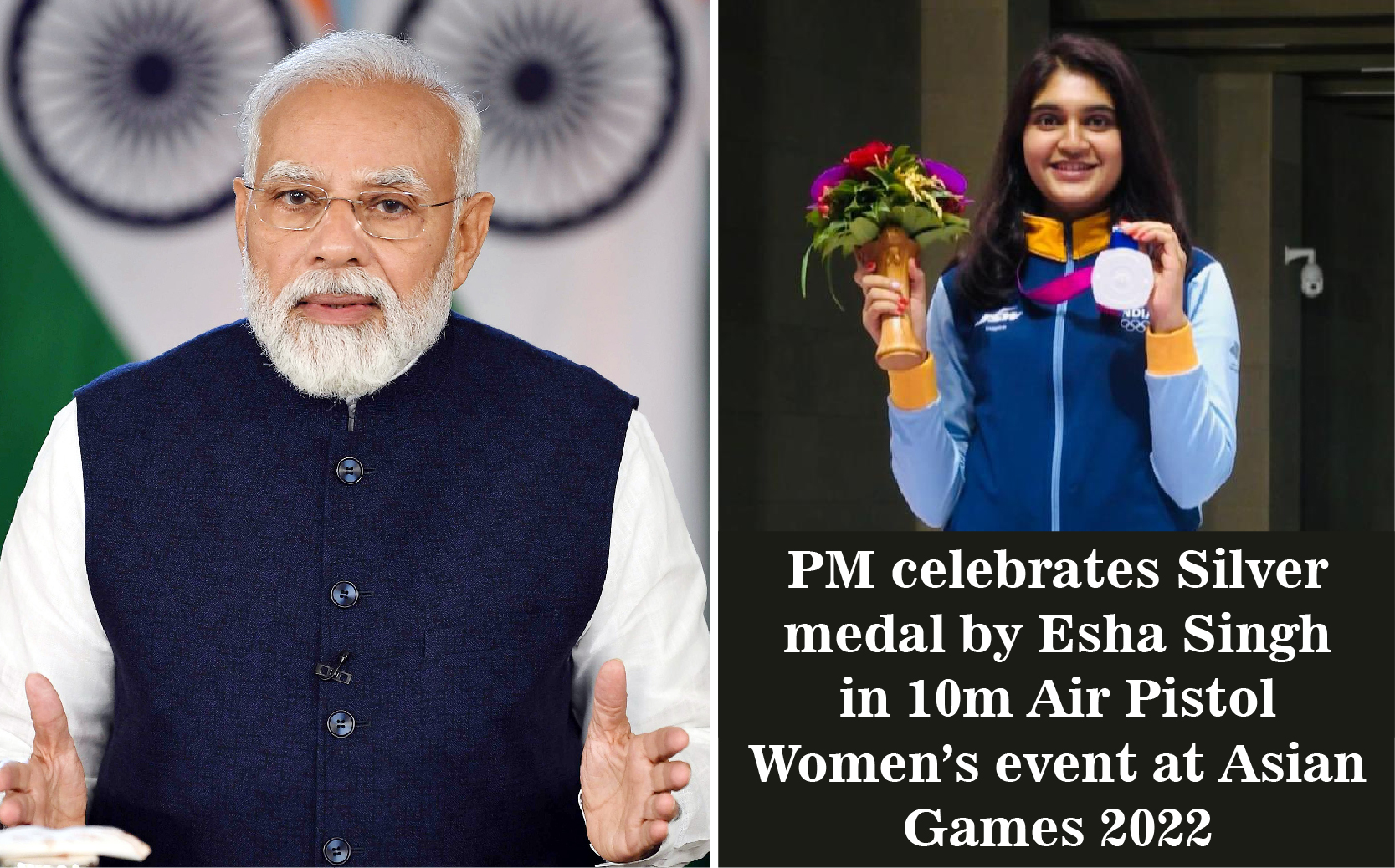 PM Celebrates Silver Medal By Esha Singh In 10m Air Pistol Women’s ...