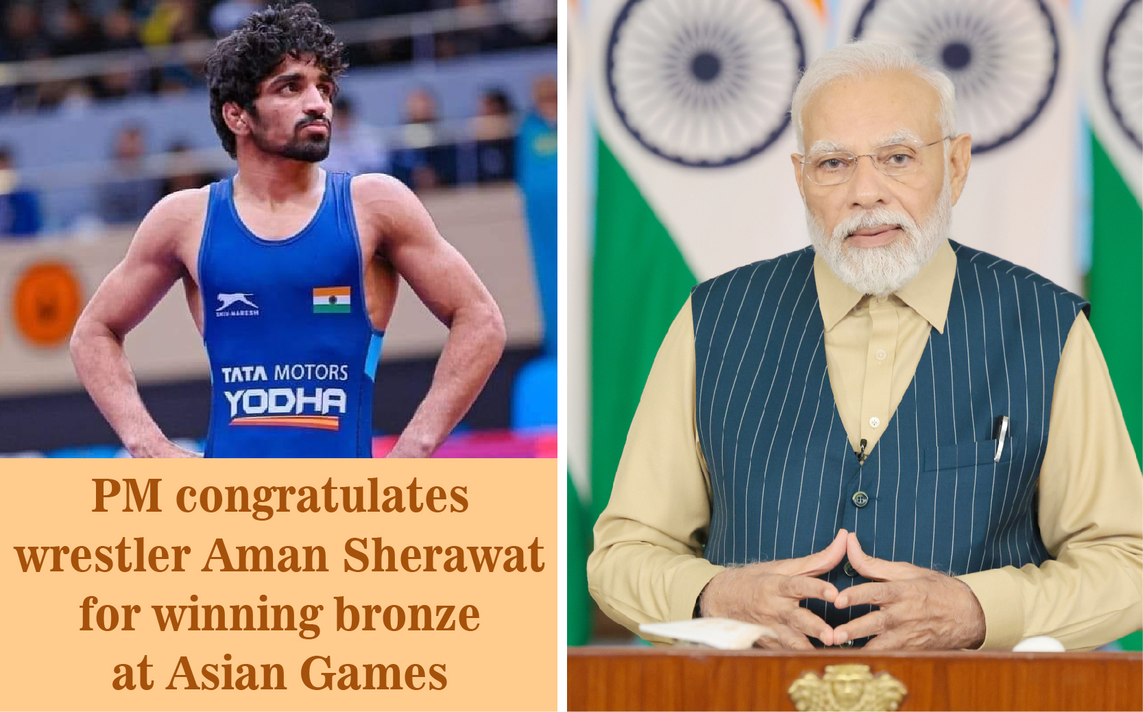 PM congratulates wrestler Aman Sherawat for winning bronze at Asian ...