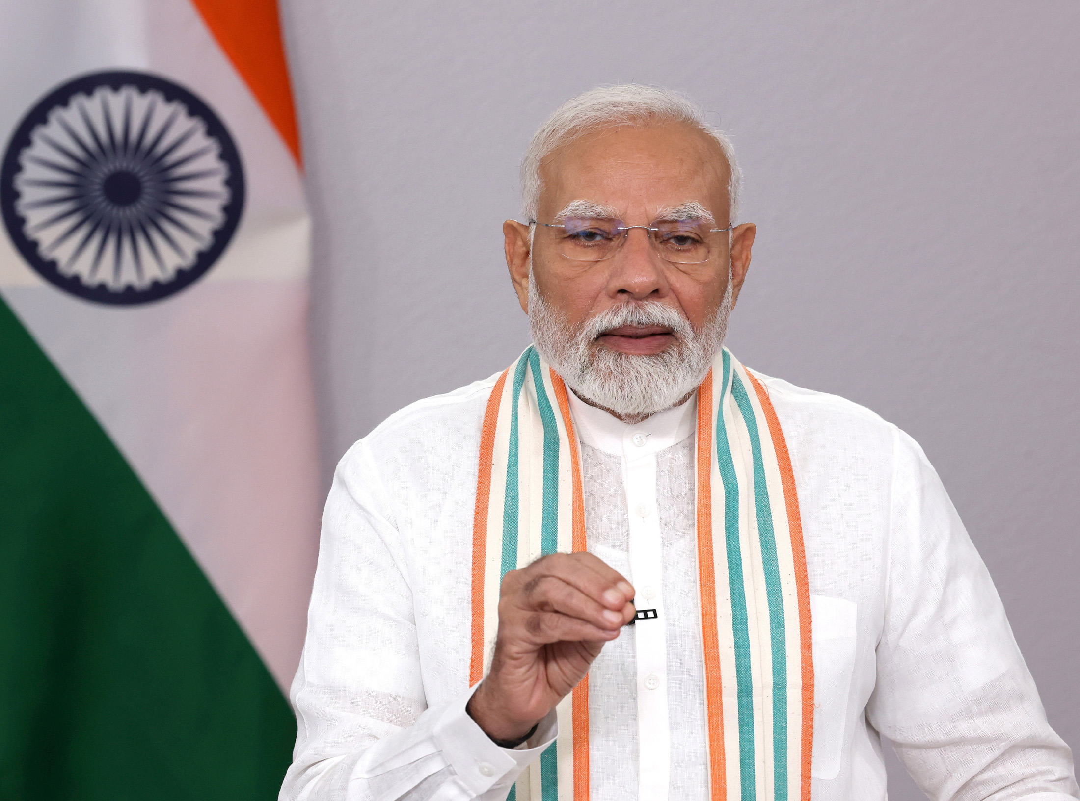 PM addressing at the launch of Jal Sanchay Jan Bhagidari initiative via video conferencing on September 06, 2024.