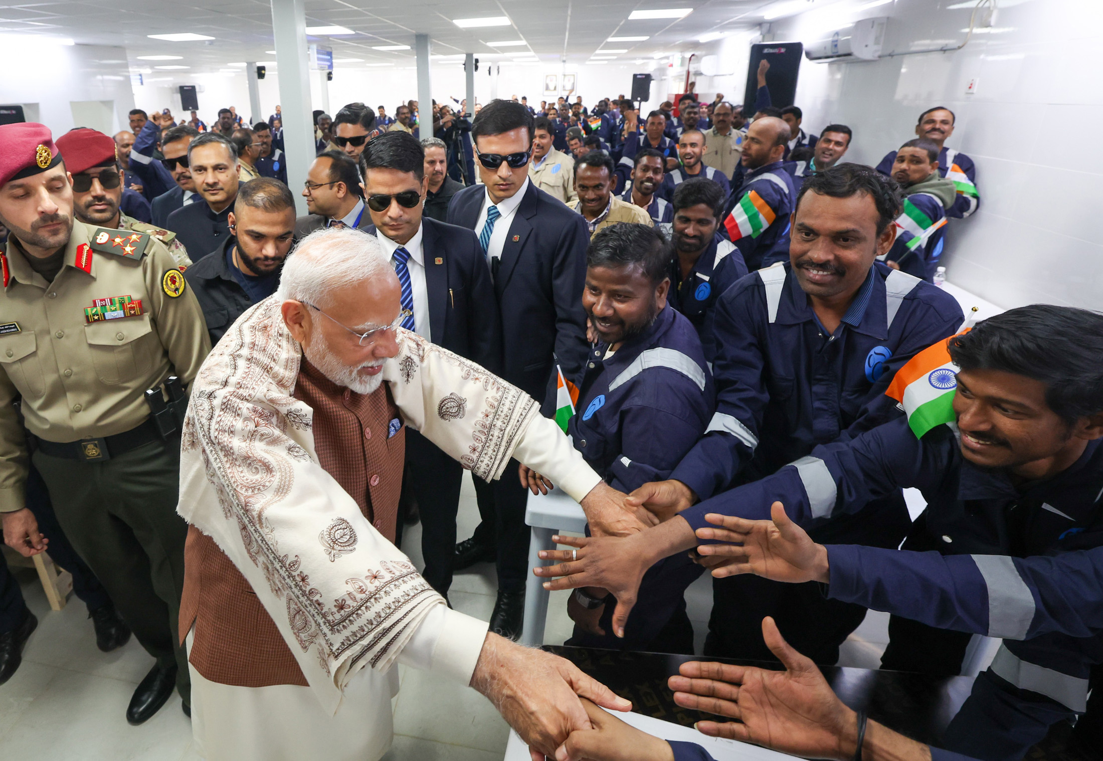 PM visits Labour Camp in Kuwait