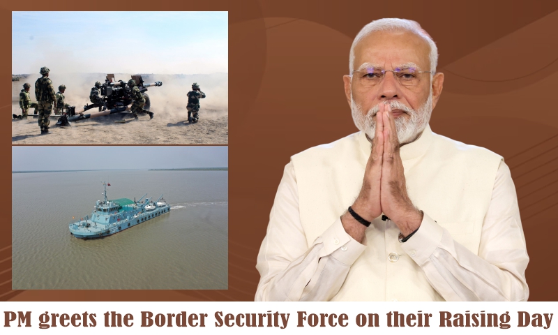 PM greets the Border Security Force on their Raising Day