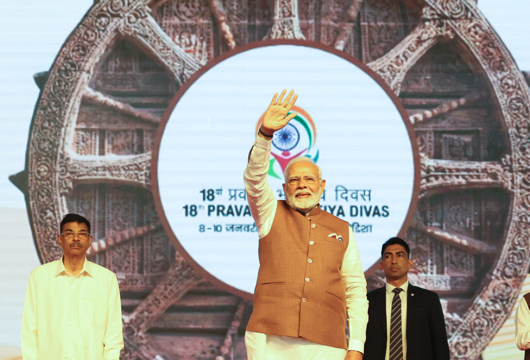 PM flags off Pravasi Bhartiya Express during the inauguration of the 18th Pravasi Bhartiya Divas (PBD) convention at Bhubaneswar, in Odisha on January 09, 2025.