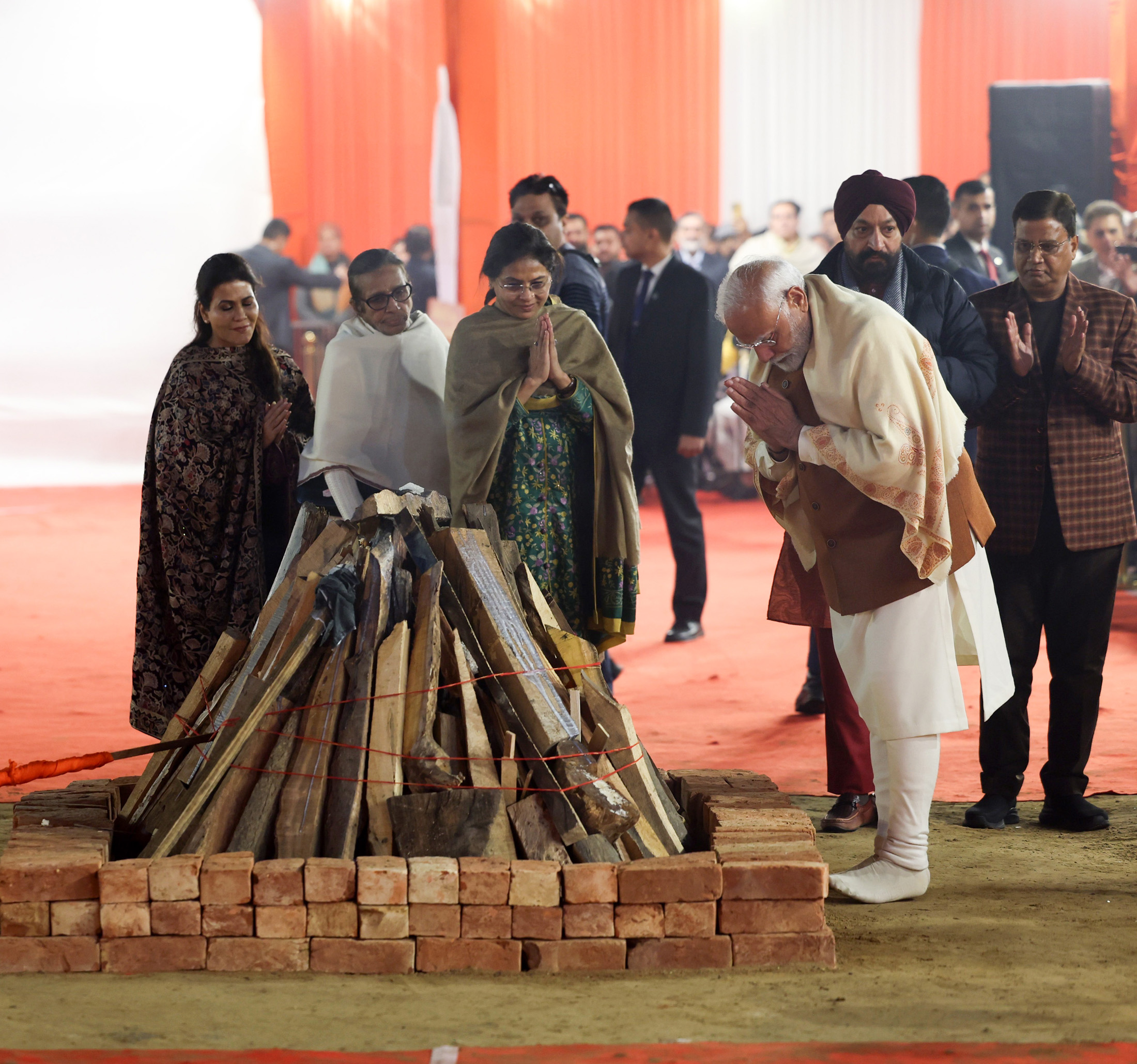 PM attends Lohri celebrations at Naraina Village, in New Delhi on January 13, 2025.