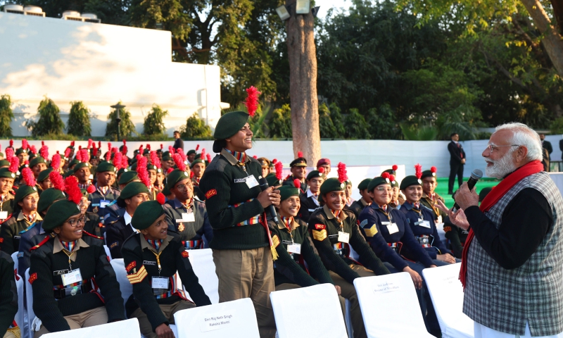 PM’s interaction with NCC and NSS Cadets participating in Republic Day celebrations