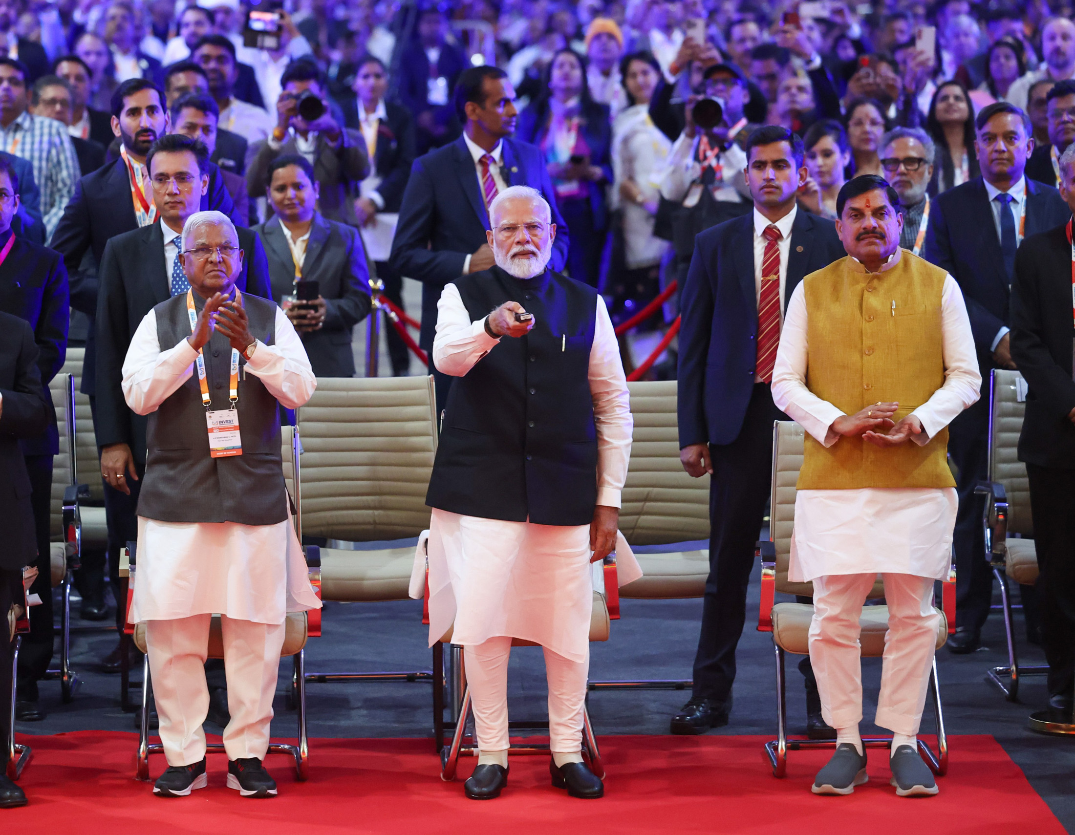 PM visits exhibition area of Global Investors Summit 2025 at Bhopal, in Madhya Pradesh on February 24, 2025.