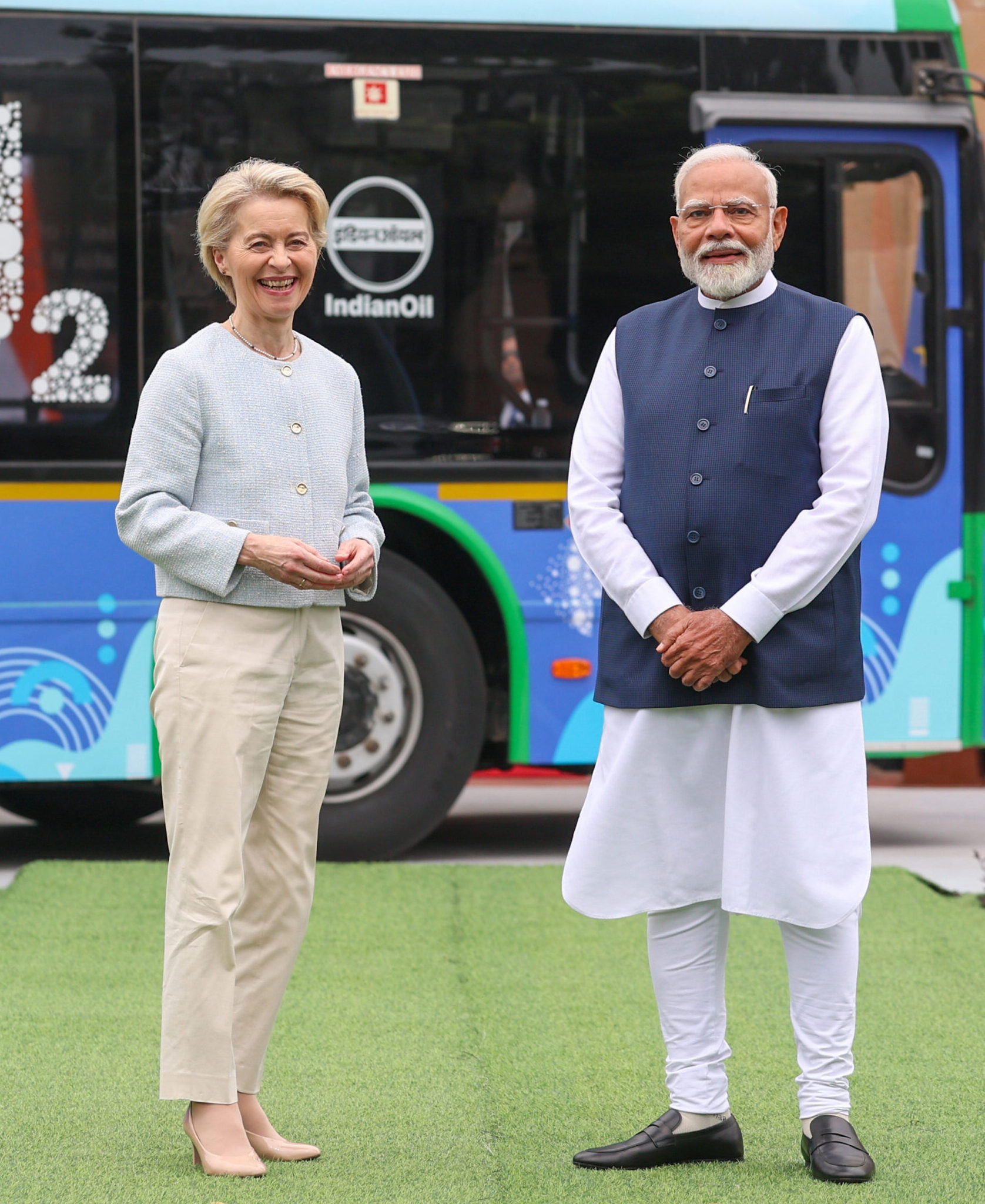 PM meets the President of the European Commission, Ms. Ursula Von Der Leyen at Hyderabad House in New Delhi on February 28, 2025.