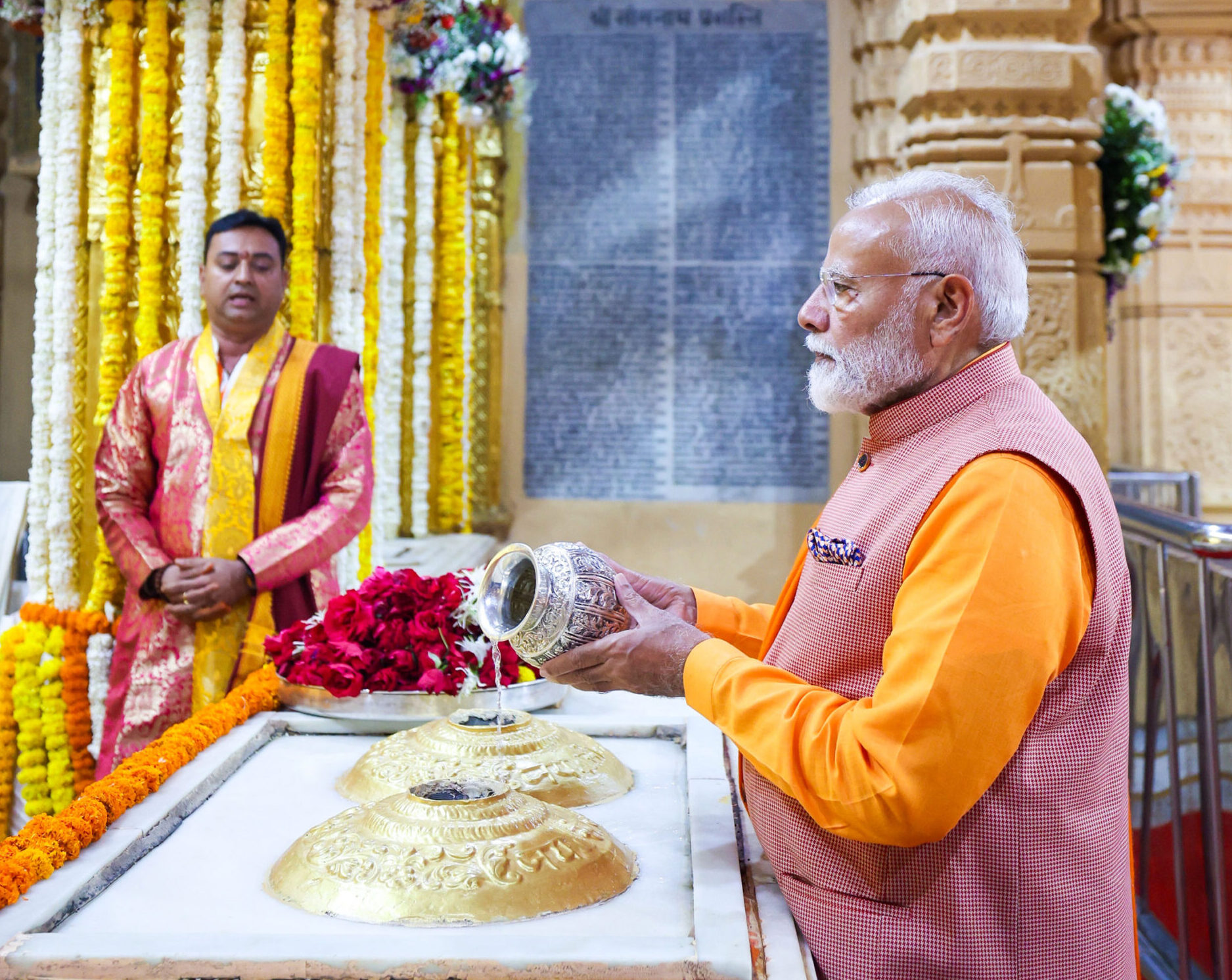 PM performs Darshan and Pooja at Somnath Mandir, in Gujarat on March 02, 2025.